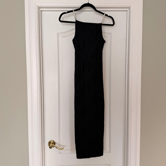 NWT RIHOAS Black Water Ripple Textured Cami Dress | Size XS - Picture 7 of 7